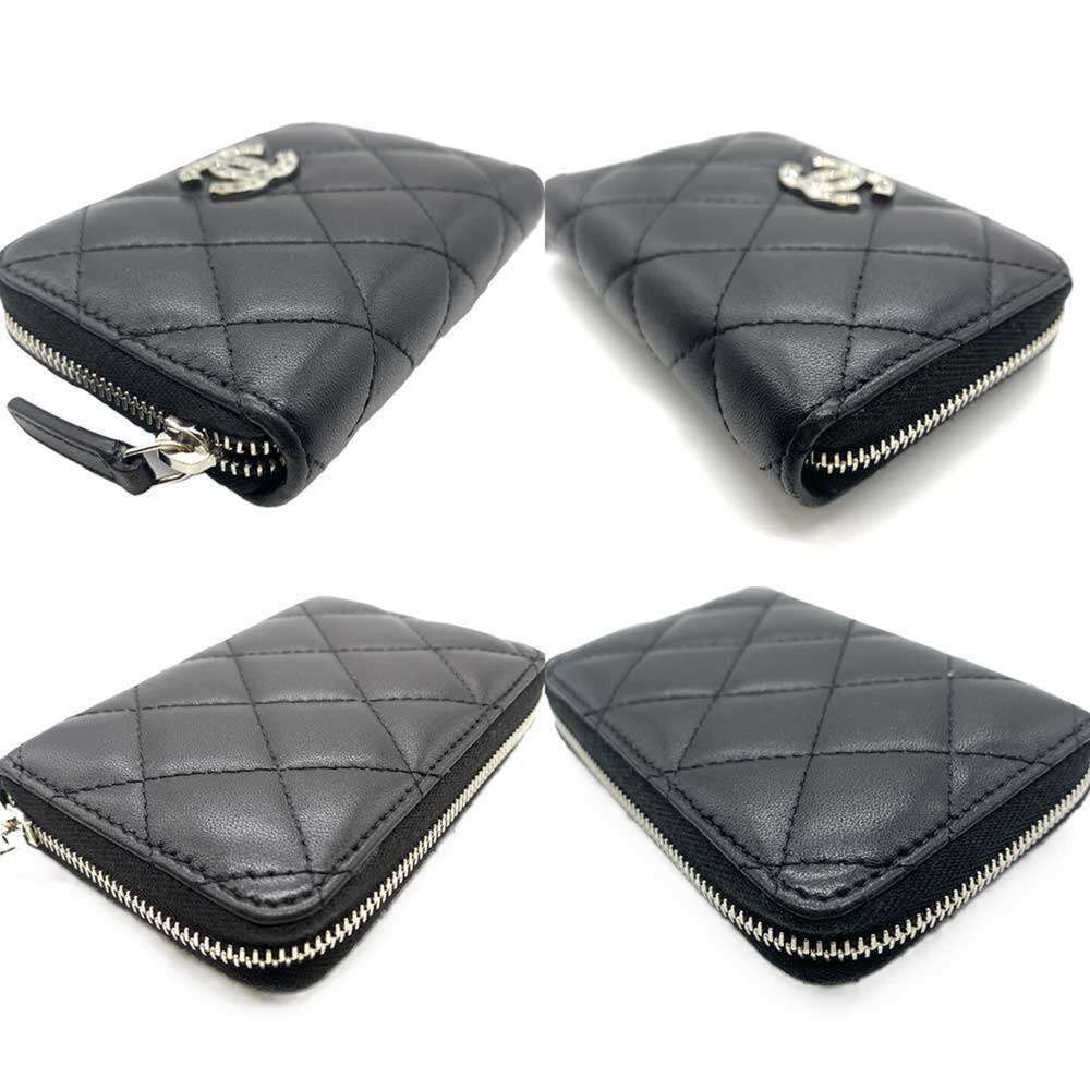 CHANEL Authentic Black Lambskin Leather Wallet - Picture 3 of 7